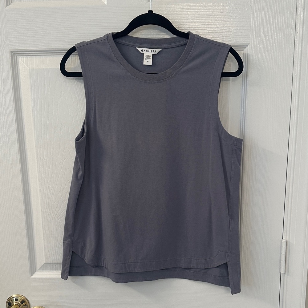 Athleta Charcoal Sleeveless Tee Size M